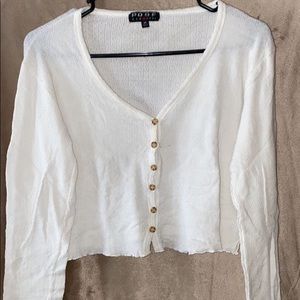Cropped white long sleeve